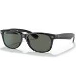 Occhiali da sole Ray-Ban RB2132 New Wayfarer 901 Nero Lucido con lenti G-15 Verde