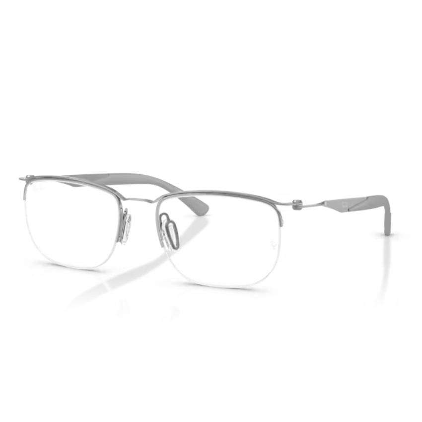 Occhiali Ray-Ban RX7552 gunmetal con montatura squadrata in metallo opaco