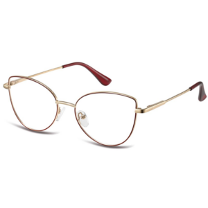 Sunoptic 862B oro bordeaux con montatura cat-eye in metallo e lenti trasparenti