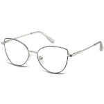 Sunoptic 862D argento nero con montatura cat-eye in metallo e lenti trasparenti