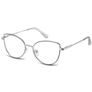 Sunoptic 862D argento nero con montatura cat-eye in metallo e lenti trasparenti