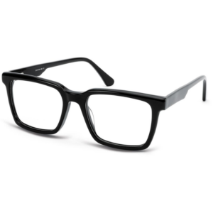 Sunoptic AC377 nero con montatura rettangolare in acetato lucido e frontale full rim