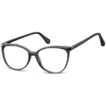 Sunoptic CP116 nero con montatura cat-eye lucida e lenti trasparenti