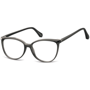 Sunoptic CP116 nero con montatura cat-eye lucida e lenti trasparenti