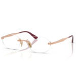 Vogue VO4343 5152 oro rosé con montatura ovale rimless in metallo e terminali bordeaux