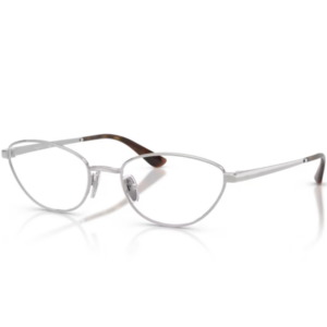 Occhiali da vista Vogue VO4355 323 Argento in metallo con forma a farfalla e terminali marroni