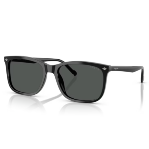 Occhiali da sole Vogue VO5618S W44/87 Nero con montatura squadrata lucida, lenti grigio scuro e inserti geometrici