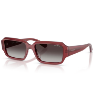 Occhiali da sole Vogue VO5693SU 32818G Opal Magenta rettangolari con montatura traslucida e lenti grigie sfumate