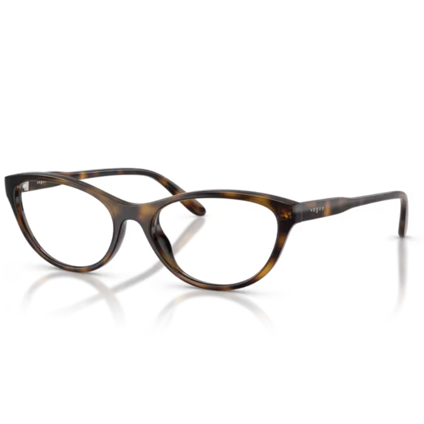 Occhiali da vista Vogue VO5703U W656 Havana Scuro con montatura tartarugata marrone e ambra e forma leggermente Cat Eye