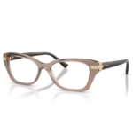 Occhiali da vista Vogue VO5704B 2940 Marrone Trasparente cat-eye da donna con dettagli dorati sulle aste