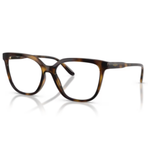 Occhiali da vista Vogue VO5750 W656 Havana Scuro squadrati in nylon con fantasia tartarugata e logo dorato sulle aste