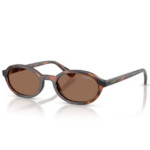 Occhiali da sole Vogue Junior VJ2036 271873 Havana Scuro Totale con montatura ovale tartarugata, lenti marroni e aste sottili