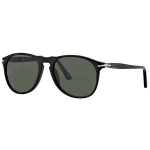 Coppia di aste di ricambio Persol PO9649S 95/31 Nero Lucido con frecce metalliche argentate e confezione RAP6889AE