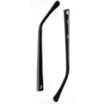 Coppia di aste di ricambio Ray-Ban Clubmaster RB3016 Nero Lucido con terminali curvati e dettagli metallici dorati