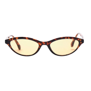 Occhiali da sole OS Sunglasses Aden OS4000-C04 con montatura tartarugata marrone, lenti giallo chiaro e forma ovale affusolata