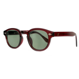 Occhiali da sole OS Sunglasses Berlino Premium OS2051-C04 Vino Petrolio con montatura bordeaux traslucida, lenti verdi e logo dorato