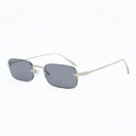 Occhiali da sole OS Sunglasses Volos OS2073 con montatura sottile in metallo oro chiaro, lenti geometriche grigio azzurrate e naselli regolabili