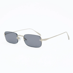 Occhiali da sole OS Sunglasses Volos OS2073 con montatura sottile in metallo oro chiaro, lenti geometriche grigio azzurrate e naselli regolabili