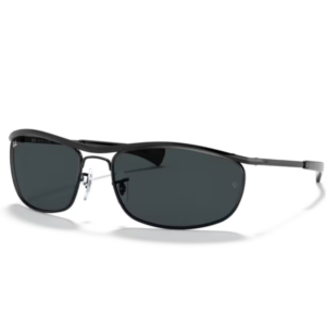 Occhiali da sole Ray-Ban Olympian I Deluxe RB3119M 002/R5 Nero in metallo con barra superiore e lenti blu